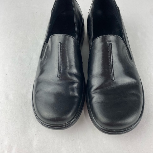 Clarks Womens 8.5 Black Leather Grasp Chime Slip On Comfort Shoe - Picture 4 of 6